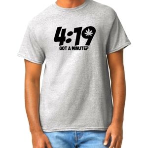 Unisex Gray Graphic T-Shirt with Black Print